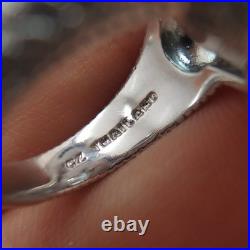 JUDITH RIPKA 925 Sterling Silver Real Blue Topaz Turquoise & C Z Ring Size 8 JUDITH RIPKA 925 Sterling Silver Real Blue Topaz Turquoise & C Z Ring Size 8