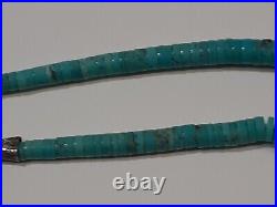 Jack Adakai Sterling Silver 925 Spiny Oyster Turquoise Heishi Necklace 16