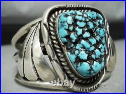 James Mason Vintage Navajo Seafoam Turquoise Sterling Silver Bracelet