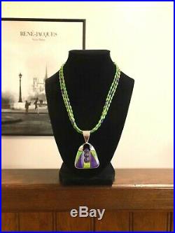 Jay King Sterling Silver Purple & Green Mojave Turquoise Necklace & Pendant 925