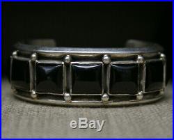 Jeanette Dale Native American Navajo Black Onyx Sterling Silver Cuff Bracelet