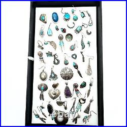 Jewelry Lot Sterling Silver Repair Parts Single Earring Native Mexico Turquoise