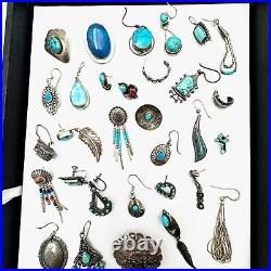Jewelry Lot Sterling Silver Repair Parts Single Earring Native Mexico Turquoise