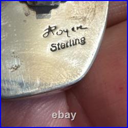 Jim Royer Navajo Sterling Silver Turquoise, Charoite, Coral, MOP, Malachite Earrings