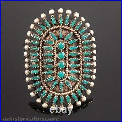 John & Bonnie Quam Native American Zuni Sterling Silver Turquoise Cluster Ring