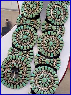 Juliana Williams & Martha Smiley Old Pawn NAVAJO Sterling Turquoise Concho Belt