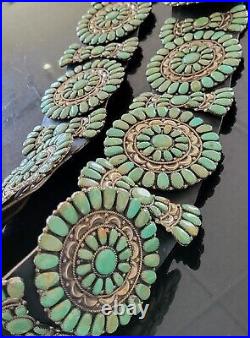 Juliana Williams & Martha Smiley Old Pawn NAVAJO Sterling Turquoise Concho Belt