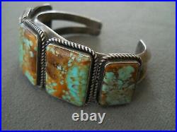 KIRK SMITH Native American Number 8 Turquoise Sterling Silver Bracelet