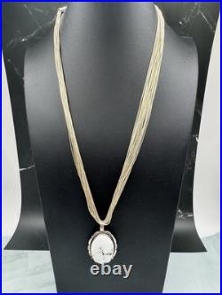 K. A. Smith White Buffalo Turquoise Sterling Silver Necklace & Earrings Set