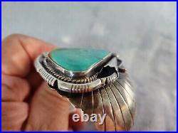 Kewa Santo Domingo Sterling Silver Turquoise Cuff Bracelet Native American