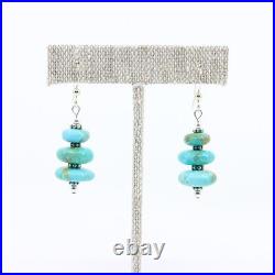 Kingman Turquoise Beaded Drop French Hook Earrings, Sterling Silver or Gold Fill Kingman Turquoise Beaded Drop French Hook Earrings, Sterling Silver or Gold Fill