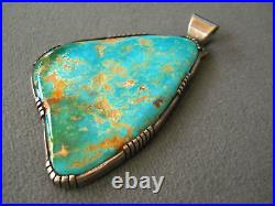 LEFTHAND Southwestern Native American Royston Turquoise Sterling Silver Pendant