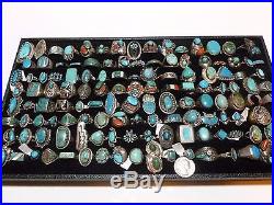 Lot Native American Navajo Mexican 560 Sterling Silver Turquoise Coral Ring S
