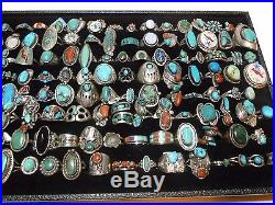 Lot Native American Navajo Mexican 560 Sterling Silver Turquoise Coral Ring S