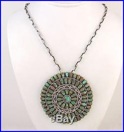 L. M. BEGAY Navajo Sterling Silver Royston Turquoise Petit Point Pin Necklace J