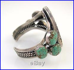 Lambert Homer Zuni Sterling Silver Number 8 Turquoise Shell Inlay Cuff Bracelet