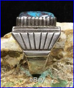Large! Julian Lovato Sterling Silver & Lavender Pit Bisbee Turquoise Ring, 28.5g