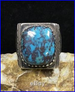 Large! Julian Lovato Sterling Silver & Lavender Pit Bisbee Turquoise Ring, 28.5g