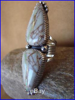 Large Navajo Sterling Silver Boulder Turquoise Ring Size 6 G. Boyd