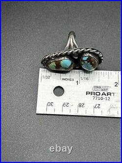 Large Turquoise Navajo Sterling Silver Ring Sz 5.5 18g