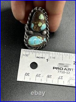 Large Turquoise Navajo Sterling Silver Ring Sz 5.5 18g