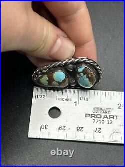 Large Turquoise Navajo Sterling Silver Ring Sz 5.5 18g