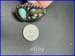 Large Turquoise Navajo Sterling Silver Ring Sz 5.5 18g