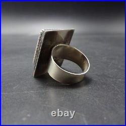Larry Castillo NAVAJO Sterling Silver CORAL OPAL TURQUOISE Inlay RING size 8.5 Larry Castillo NAVAJO Sterling Silver CORAL OPAL TURQUOISE Inlay RING size 8.5