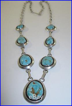 Lot 38 GREAT Nelson Garcia Santo Domingo Sterling Silver & Turquoise Necklace