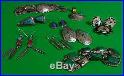 Lot of 20 Vintage Southwestern Sterling Silver & Turquoise Pieces (430)