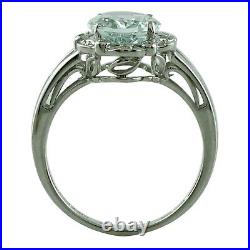 Lovely Blue Aquamarine Gemstone Ring 2.69 Ct. Oval Shape Sterling Silver Jewelry