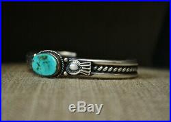 Lovely Native American Navajo Turquoise Sterling Silver Cuff Bracelet