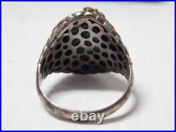 Lrg Vintage Man's Southwestern Sterling Silver Turquoise Ring Sz 11 1/2 Lrg Vintage Man's Southwestern Sterling Silver Turquoise Ring Sz 11 1/2