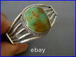 MARIA PLATERO Native American Navajo Royston Turquoise Sterling Silver Bracelet