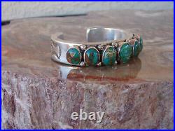 MARK CHEE (1914-1981) Sterling Silver & Royston Turquoise Bracelet 6 Inch