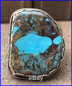 MASSIVE 3 Old Pawn NAVAJO BISBEE Slab Turquoise Sterling Silver Cuff Bracelet