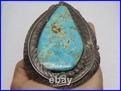 MASSIVE Navajo Native American Sterling Silver Turquoise Pendant 221 Grams