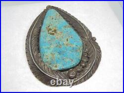 MASSIVE Navajo Native American Sterling Silver Turquoise Pendant 221 Grams