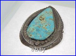 MASSIVE Navajo Native American Sterling Silver Turquoise Pendant 221 Grams