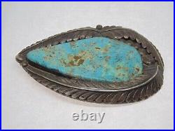 MASSIVE Navajo Native American Sterling Silver Turquoise Pendant 221 Grams