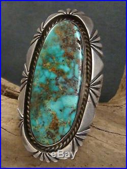 MASSIVE Navajo RAY BENNETT Solid STERLING SILVER & ROYSTON Turquoise Ring