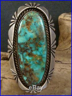 MASSIVE Navajo RAY BENNETT Solid STERLING SILVER & ROYSTON Turquoise Ring