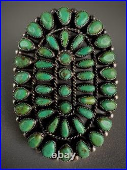 MASSIVE Vintage NAVAJO Sterling Silver Royston Turquoise Cluster Ring