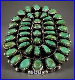 MASSIVE Vintage NAVAJO Sterling Silver Royston Turquoise Cluster Ring