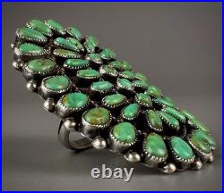 MASSIVE Vintage NAVAJO Sterling Silver Royston Turquoise Cluster Ring