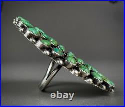 MASSIVE Vintage NAVAJO Sterling Silver Royston Turquoise Cluster Ring