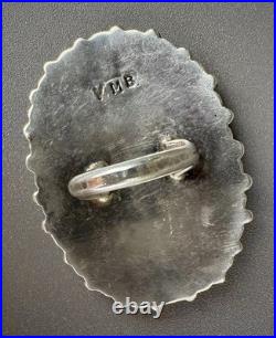 MASSIVE Vintage NAVAJO Sterling Silver Royston Turquoise Cluster Ring