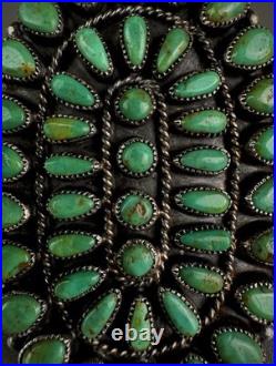 MASSIVE Vintage NAVAJO Sterling Silver Royston Turquoise Cluster Ring