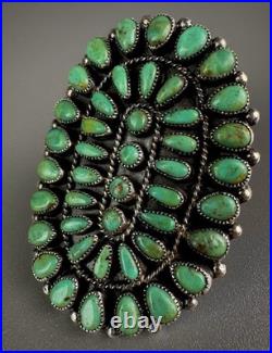 MASSIVE Vintage NAVAJO Sterling Silver Royston Turquoise Cluster Ring