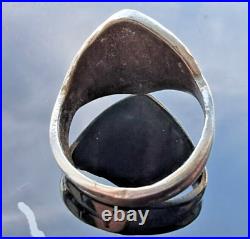 MID Century Navajo 925 Sterling Silver Turquoise And Coral Ring Size 9 MID Century Navajo 925 Sterling Silver Turquoise And Coral Ring Size 9